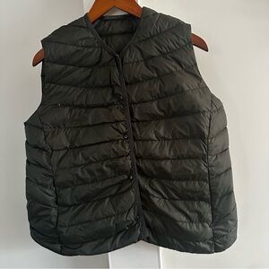 El Corte Ingles Down Filled Packable Puffer Vest, Snap Front, womens sm/med